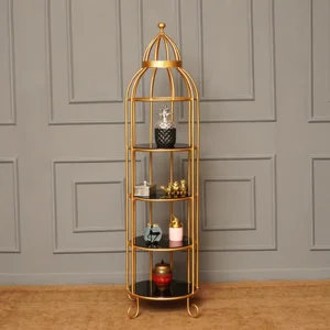 regal birdcage inspired display shelf