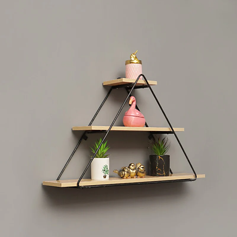 geometric triangle wall mounted shelf