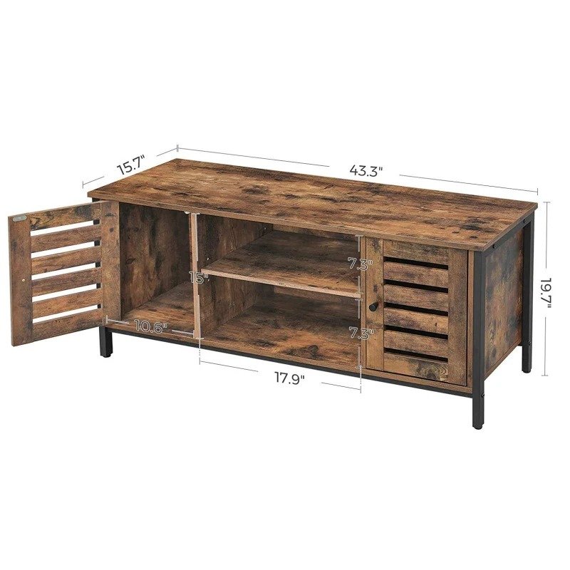 industrial rustic tv stand console cabinet table