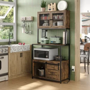 Tall Kitchen Baker’s Rack with Cabinet